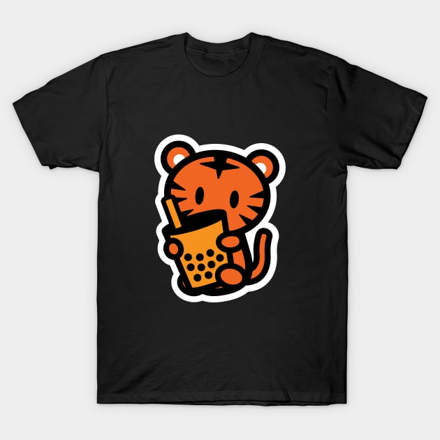 Year Of The Tiger Boba Bubble Tea Bambu Brand Asian Food Drink Cute Animal T-Shirt by Bambu